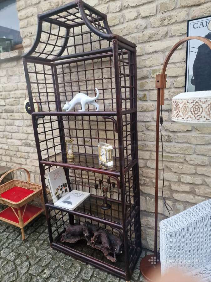 Vintažinė mid century ratango etažerė - nuotraukos Nr. 12
