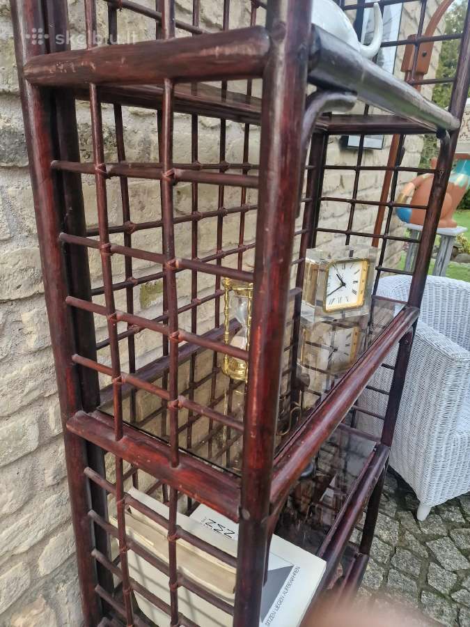 Vintažinė mid century ratango etažerė - nuotraukos Nr. 15