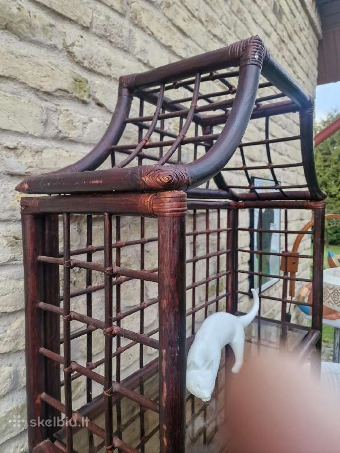 Vintažinė mid century ratango etažerė - nuotraukos Nr. 16