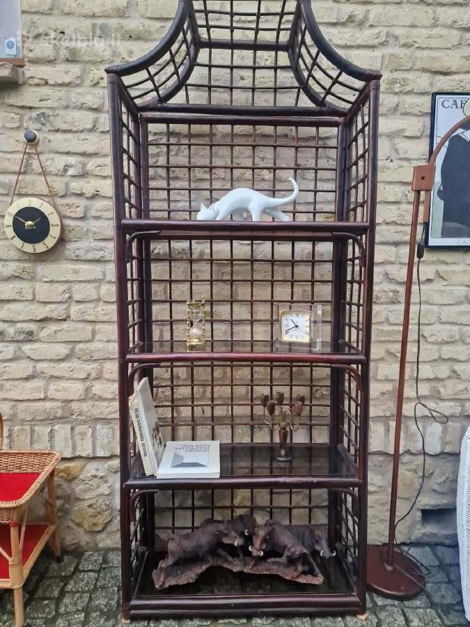 Vintažinė mid century ratango etažerė - nuotraukos Nr. 19