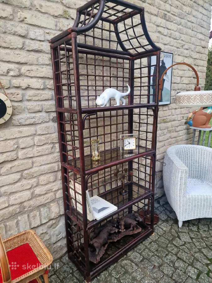 Vintažinė mid century ratango etažerė - nuotraukos Nr. 21