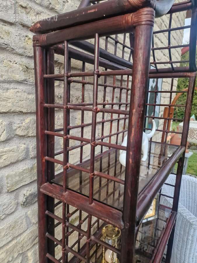 Vintažinė mid century ratango etažerė - nuotraukos Nr. 25