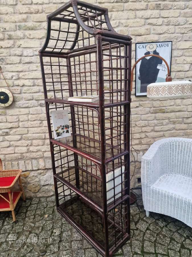 Vintažinė mid century ratango etažerė - nuotraukos Nr. 30