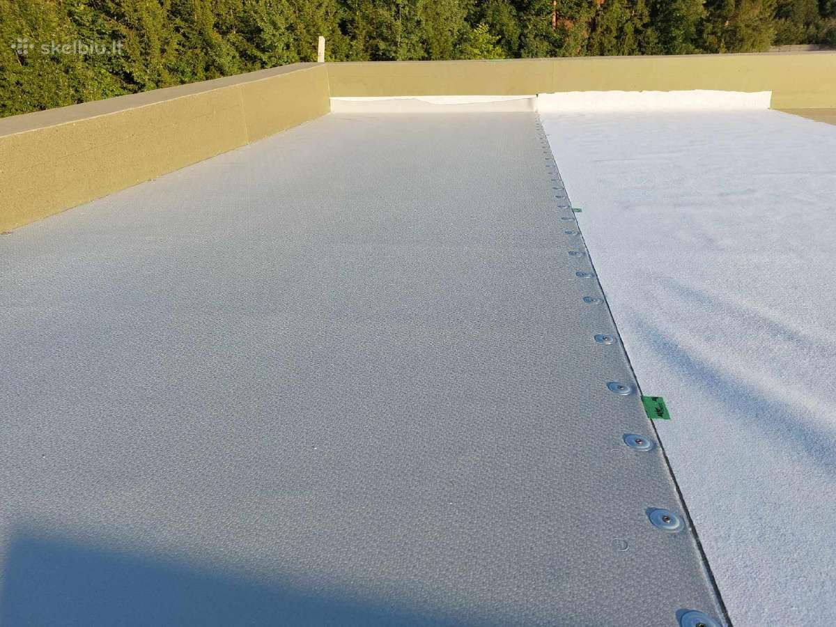 Plokščių stogų dengimas Pvc danga - nuotraukos Nr. 12