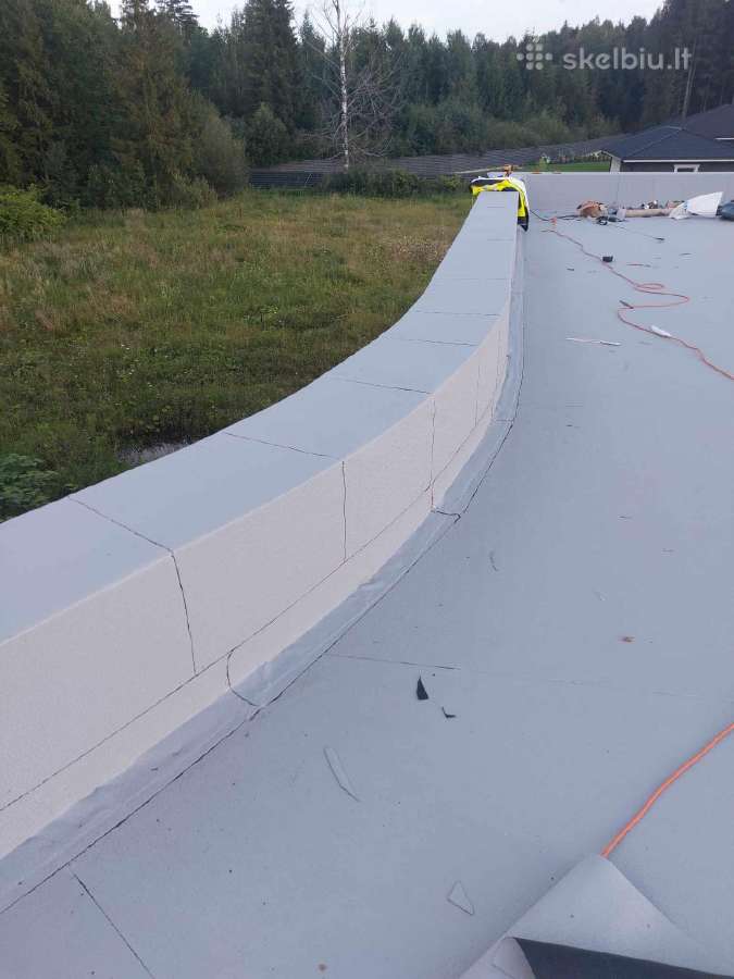 Plokščių stogų dengimas Pvc danga - nuotraukos Nr. 13