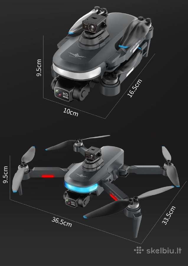 Dronas Kf108 su dviejomis kameromis GPS ir WiFi - nuotraukos Nr. 6