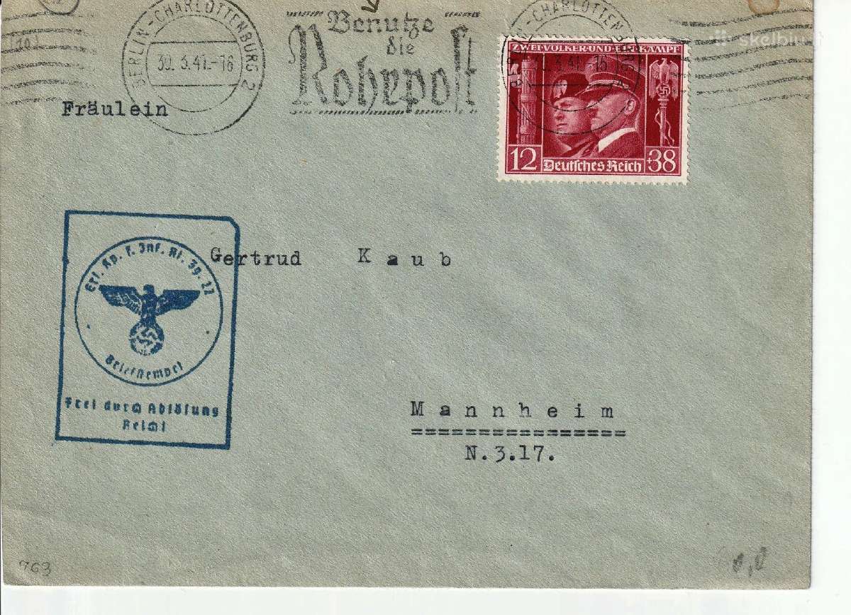 Mussolini Laiskas 1941 Naziu Voketija