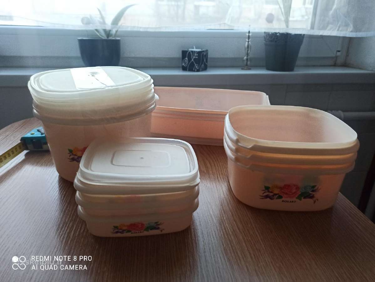 Plastikiniu indeliu rinkinys naujas - nuotraukos Nr. 2