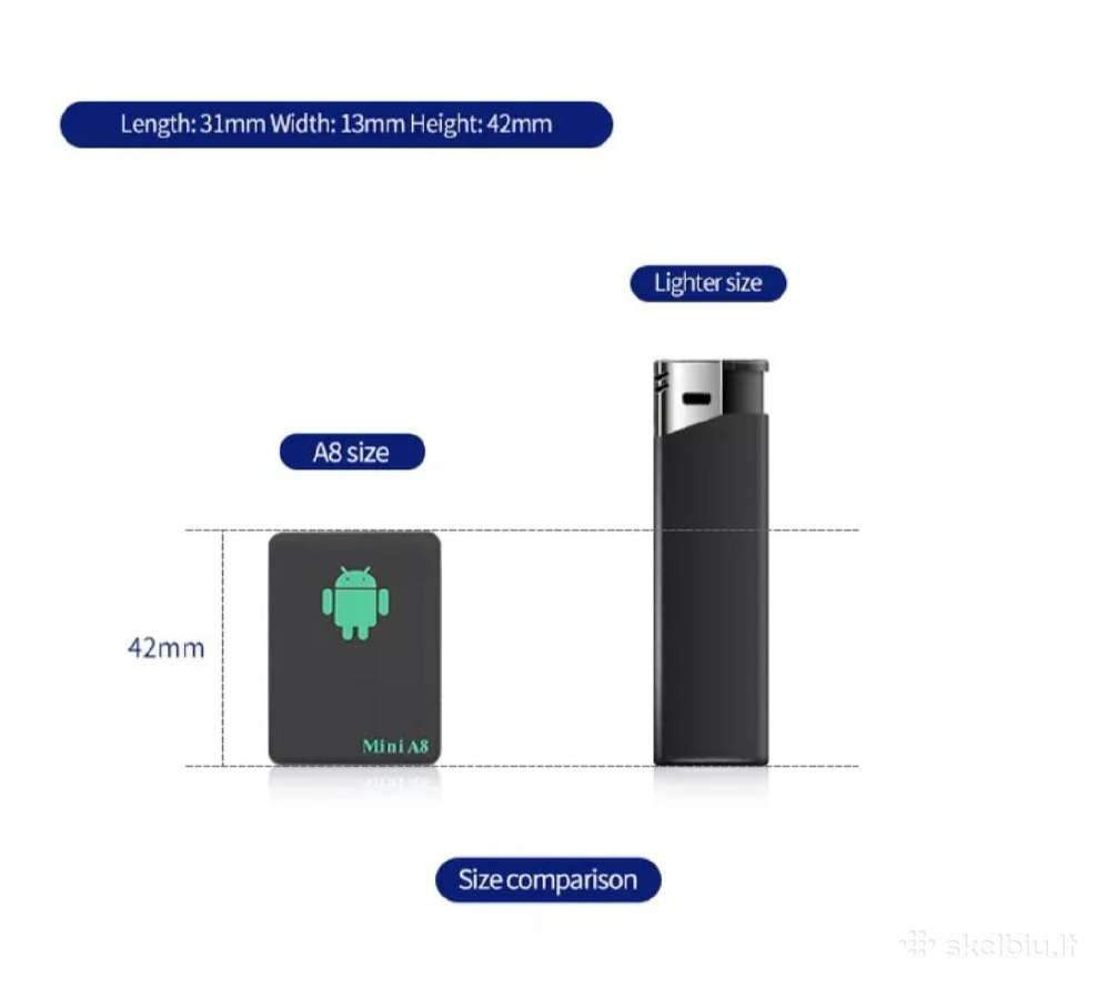 Maža Gsm blakė Mini A8 (atskambinanti) - nuotraukos Nr. 4