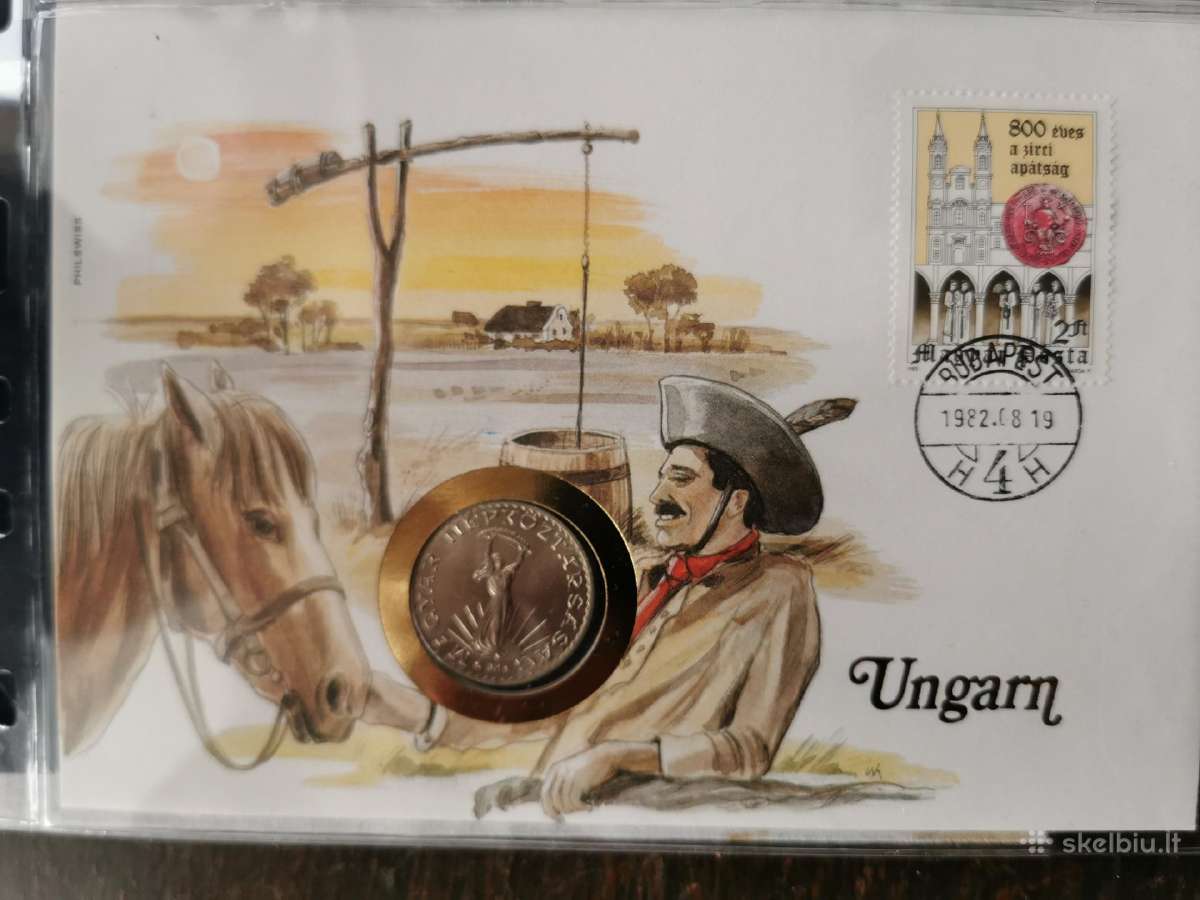 Vengrija 1980m 10 forint numizmatiniame voke Pnc