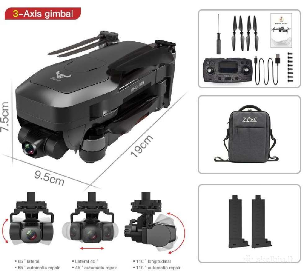 S906 Pro2 dronas su dviejomis kameromis 4k GPS Wif - nuotraukos Nr. 8
