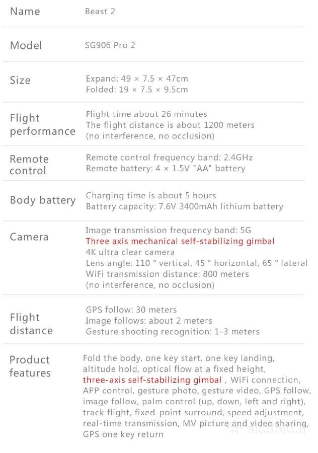 S906 Pro2 dronas su dviejomis kameromis 4k GPS Wif - nuotraukos Nr. 11