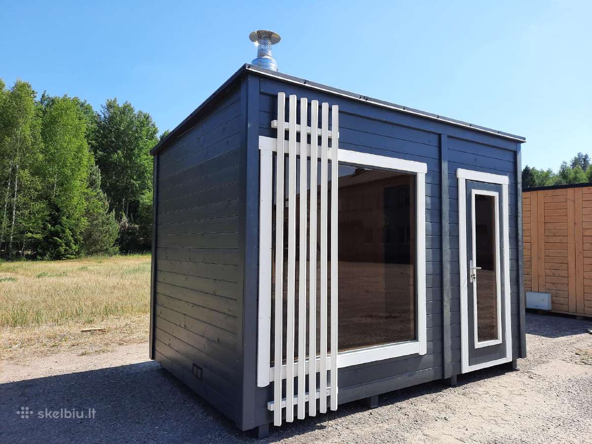 Lauko mobilios medinės pirtys 2.3x3.5m - nuotraukos Nr. 4