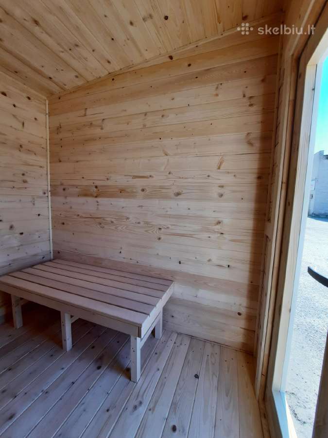 Lauko mobilios medinės pirtys 2.3x3.5m - nuotraukos Nr. 11