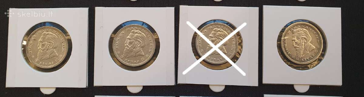1936 m 5 litai Basanavičius x2 vnt.