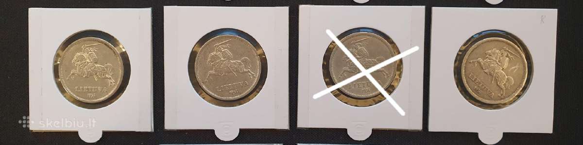 1936 m 5 litai Basanavičius x2 vnt. - nuotraukos Nr. 2
