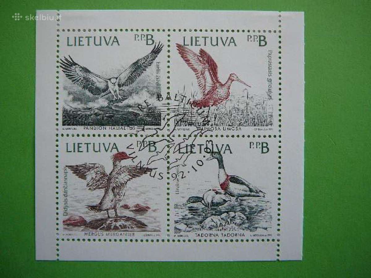 Lietuva 1992 Pauksciai antsp. lit501/4a