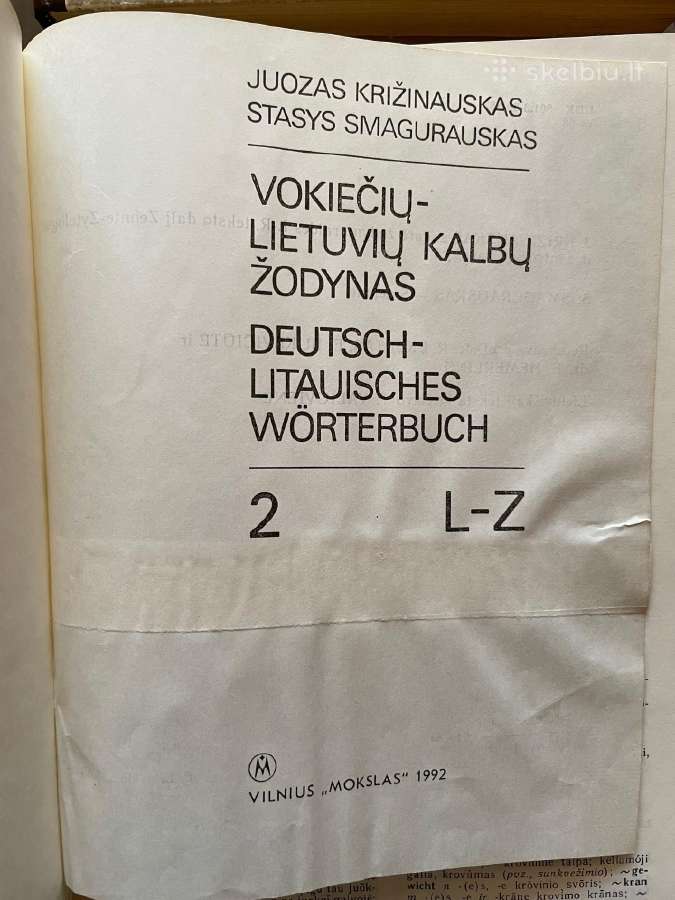 Vokiečių-lietuvių kalbų žodynas, 2 tomai - nuotraukos Nr. 4