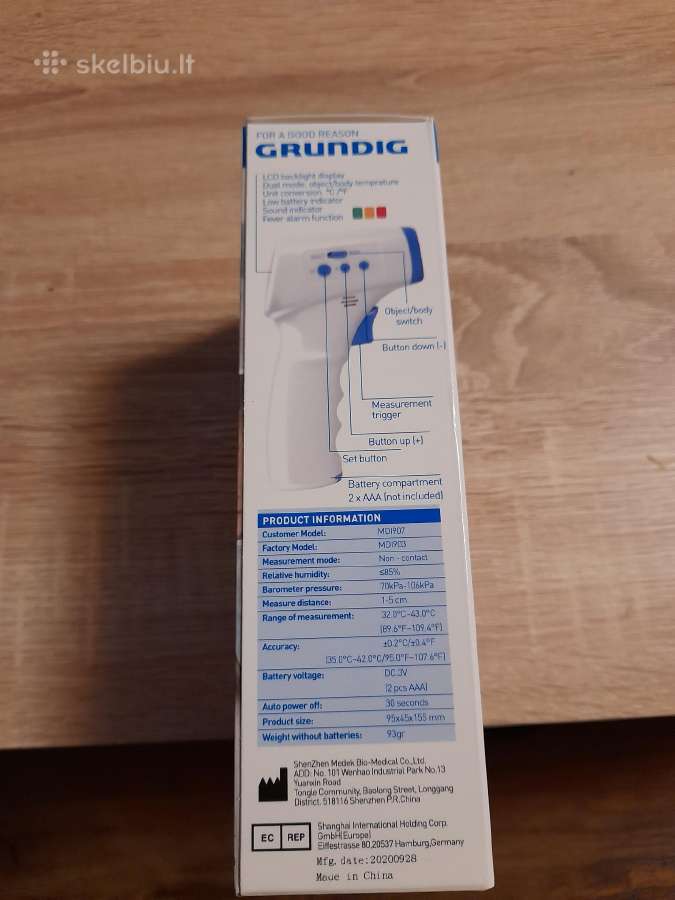 Grundig – Bekontaktis Termometras. - nuotraukos Nr. 2