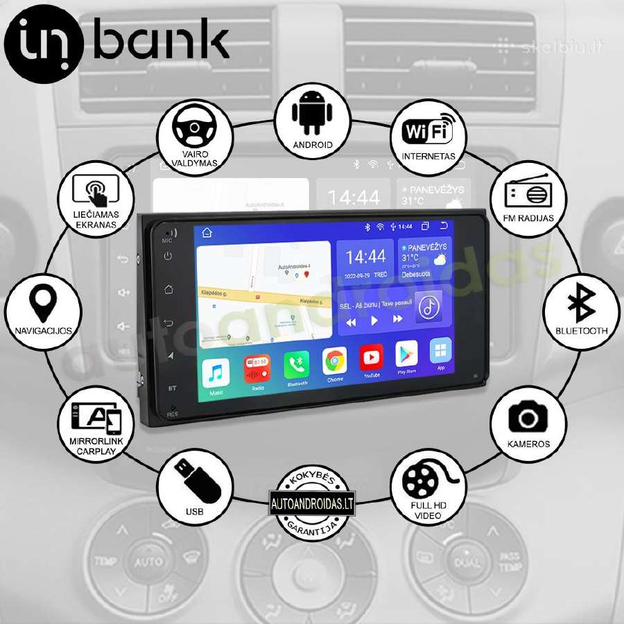 2din Android Toyota Universali Android multimedia - nuotraukos Nr. 2