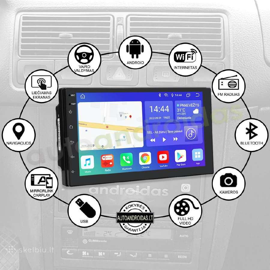 2din Android multimedia GPS/WiFi/usb/bluetooth - nuotraukos Nr. 2