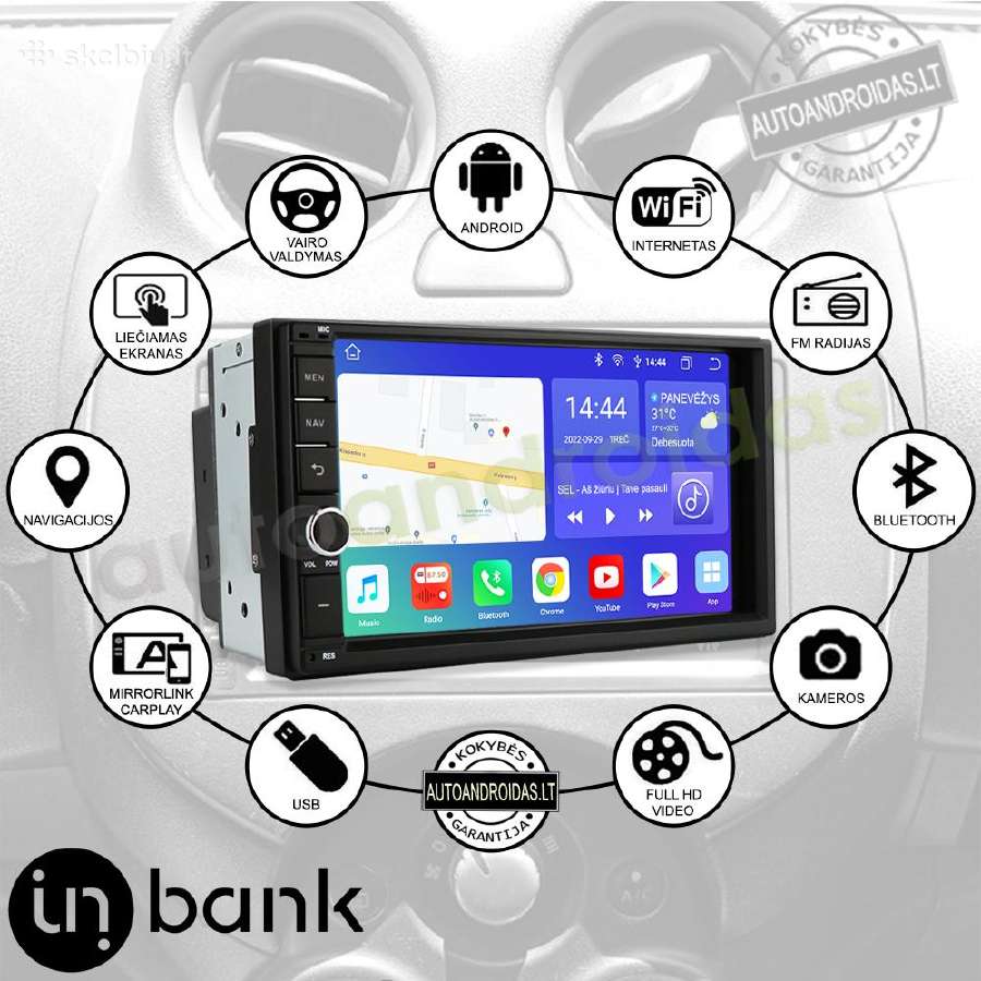 2din Android multimedia Usb/GPS/WiFi/bluetoth/7" - nuotraukos Nr. 2