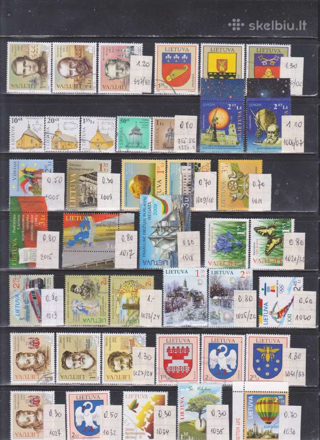 Antspauduoti Lietuvos pašto ženklai (2009 - 2017}