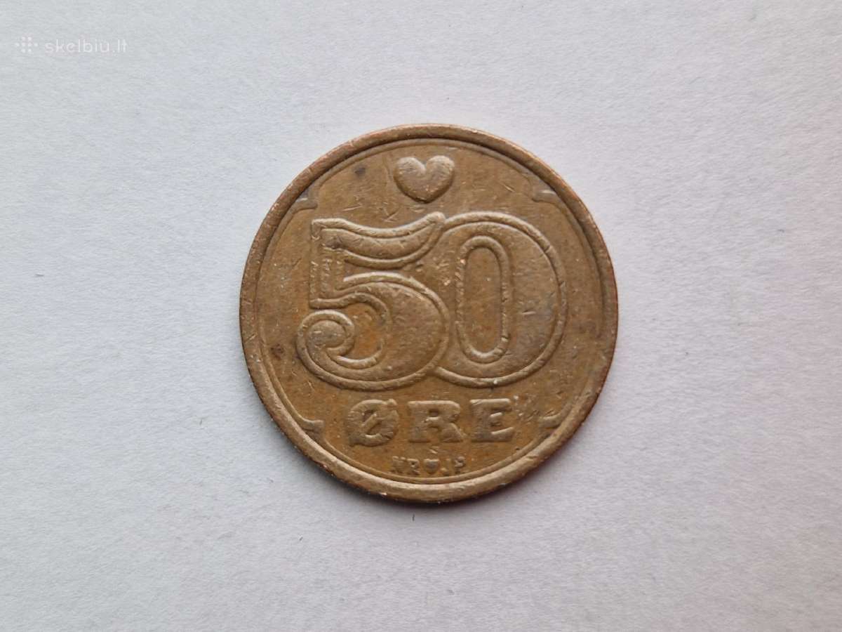 Danijos Karalystės 50 erių nominalo monetos - nuotraukos Nr. 4