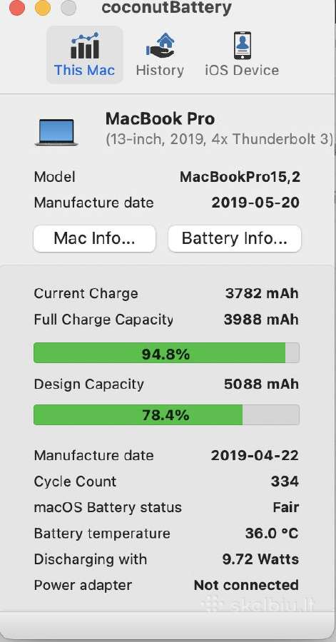 MacBook pro A1989 2019 13.3