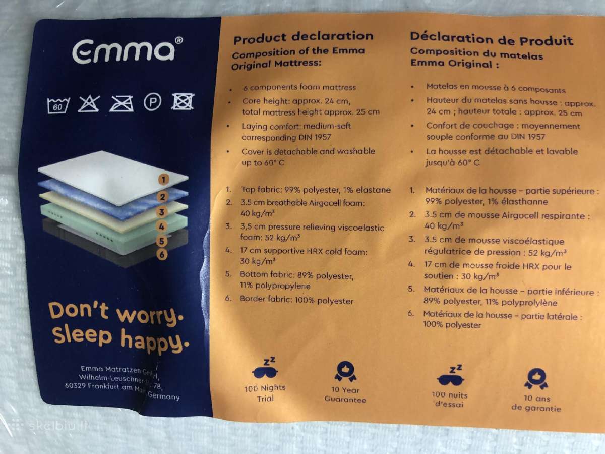 Čiužinys Emma Original 180x200x25 naujas - nuotraukos Nr. 5