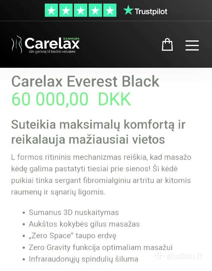 Masažinis krėslas Carelax Everest 3D - nuotraukos Nr. 9