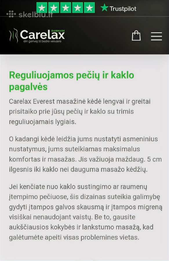 Masažinis krėslas Carelax Everest 3D - nuotraukos Nr. 12