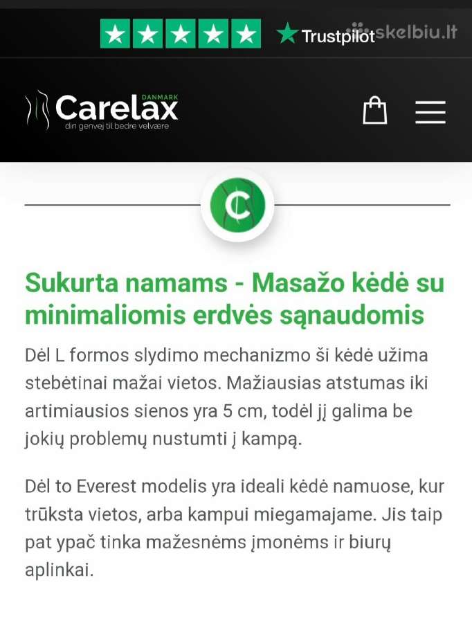 Masažinis krėslas Carelax Everest 3D - nuotraukos Nr. 10