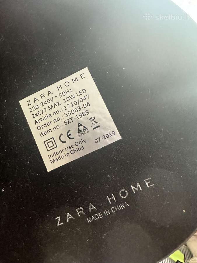 Zara Home lempa juoda didelė - nuotraukos Nr. 4