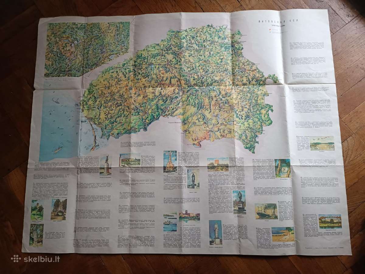 Lietuvos turizmo žemėlapis tarybinių laikų. - nuotraukos Nr. 2