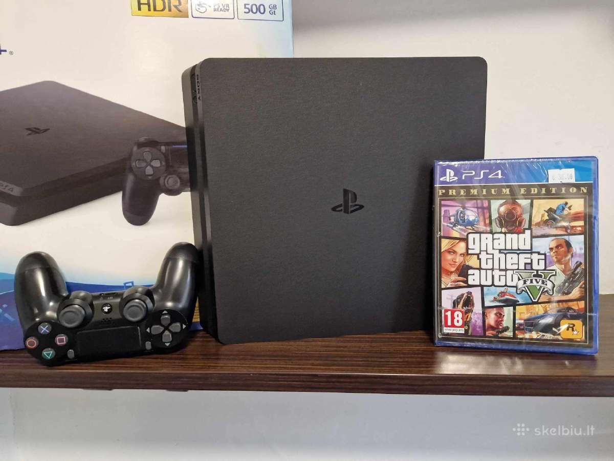 Sony Playstation 4 Slim 500gb + Gta V - nuotraukos Nr. 4