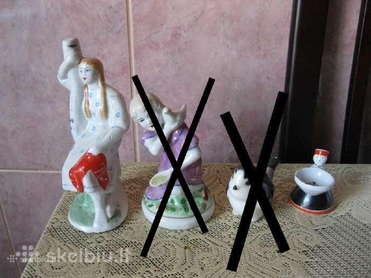 CcccccccCCCP Porceliano statuleles 3 vnt.-su Defek
