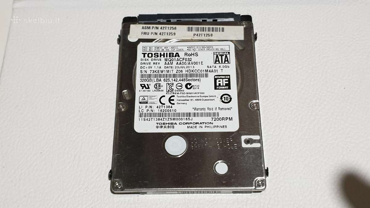 320gb 2,5hdd Toshiba 7200rpm
