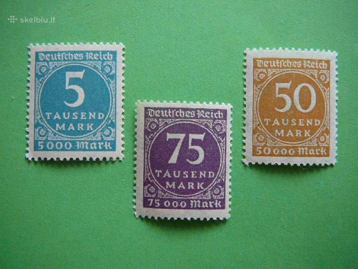Standartai Vokietija 1923 Mnh Wz2 vkt274/6s