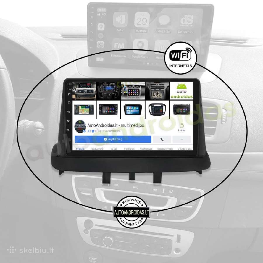 Renault Megane3 Fluence 2009-14 Android multimedia - nuotraukos Nr. 3