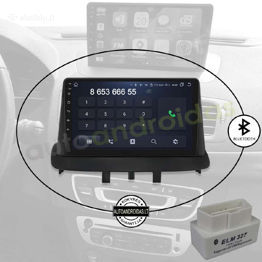 Renault Megane3 Fluence 2009-14 Android multimedia - nuotraukos Nr. 5