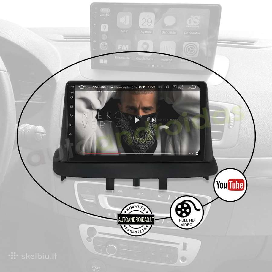 Renault Megane3 Fluence 2009-14 Android multimedia - nuotraukos Nr. 9