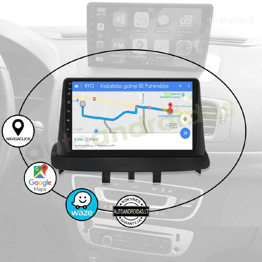 Renault Megane3 Fluence 2009-14 Android multimedia - nuotraukos Nr. 11