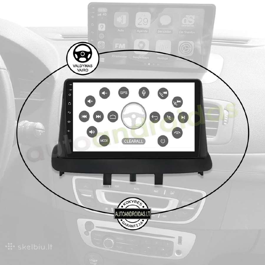Renault Megane3 Fluence 2009-14 Android multimedia - nuotraukos Nr. 12