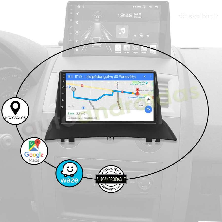 Renault Megane 2 2002-09 Android multimedia GPS - nuotraukos Nr. 11
