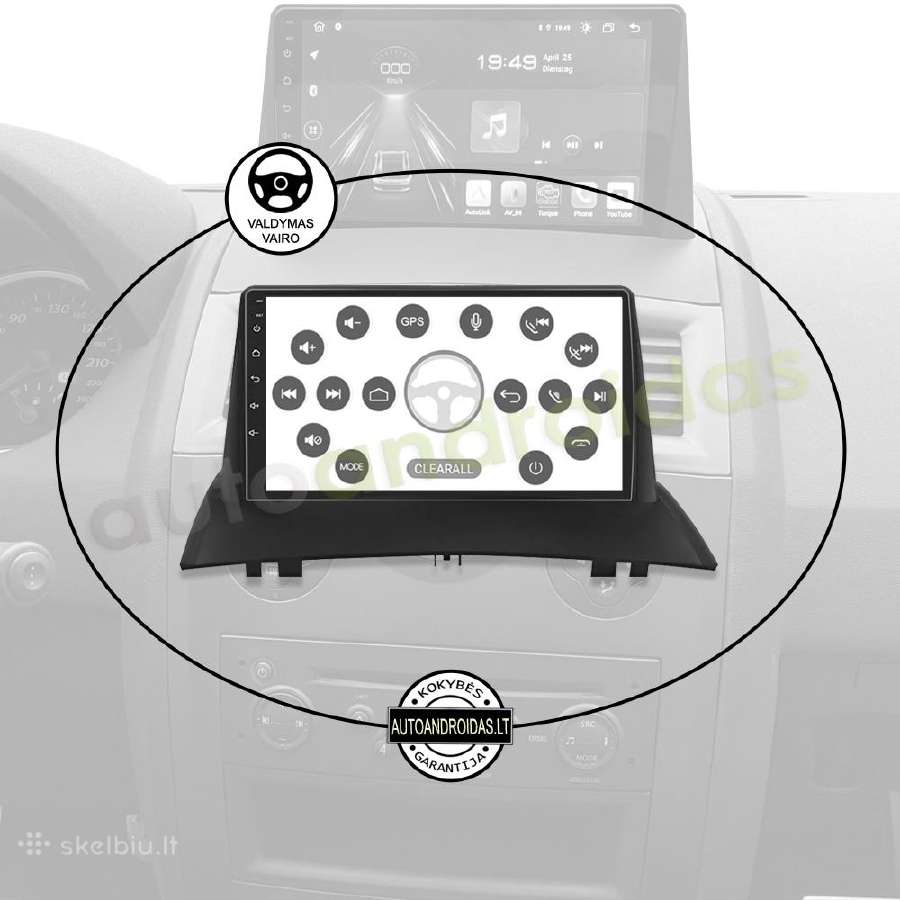 Renault Megane 2 2002-09 Android multimedia GPS - nuotraukos Nr. 12