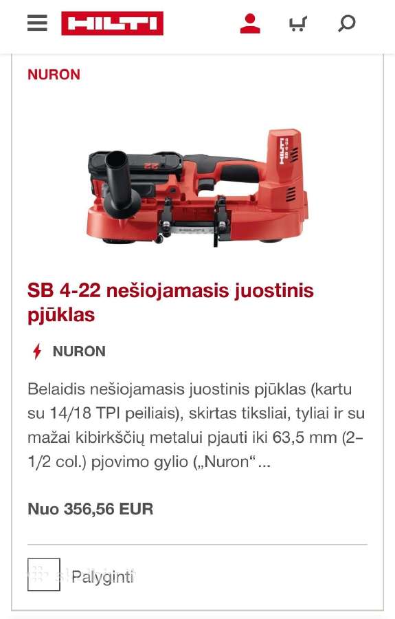 Hilti Nuron juostinis pjuklas