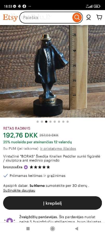 Senos vintažinis spalvoto metalo figūrėlės boras - nuotraukos Nr. 11