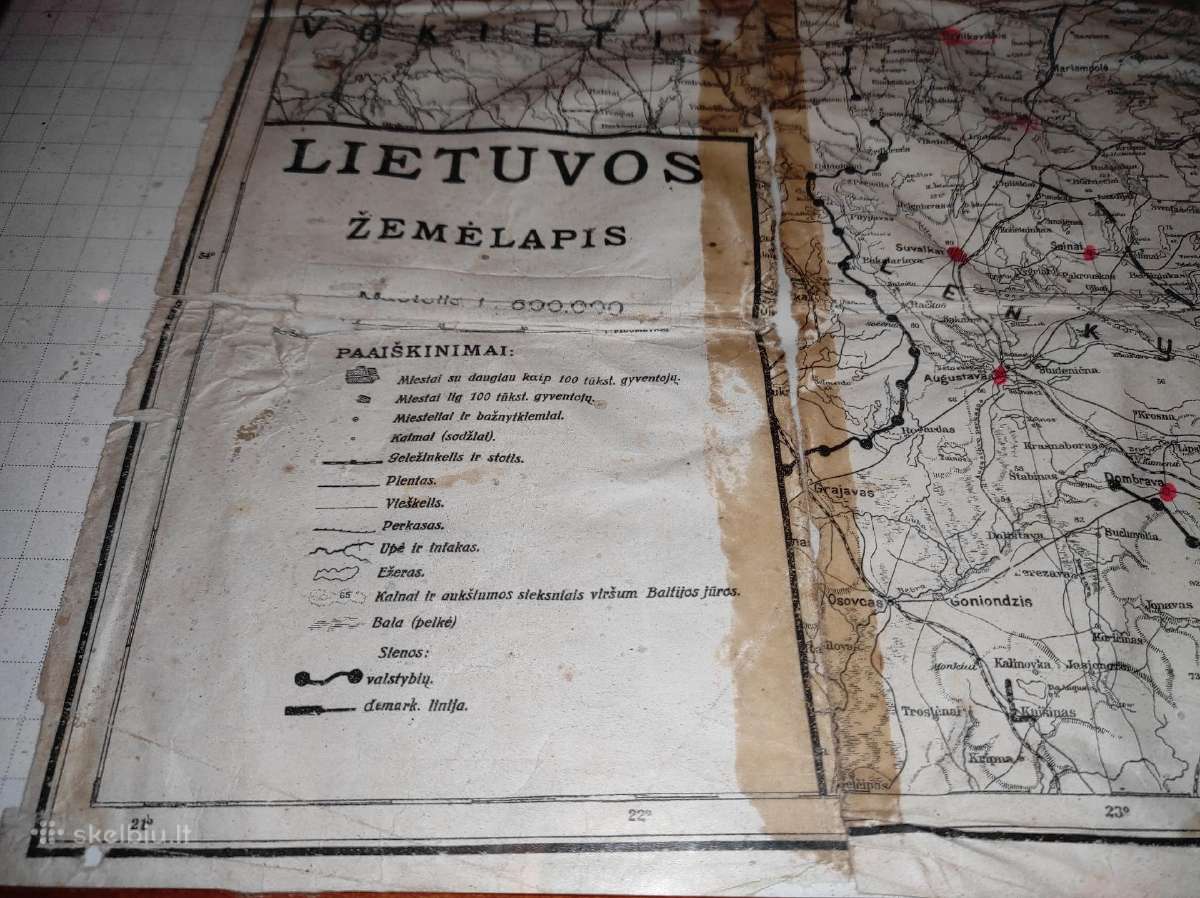 Lietuvos tarpukario žemėlapis - nuotraukos Nr. 2