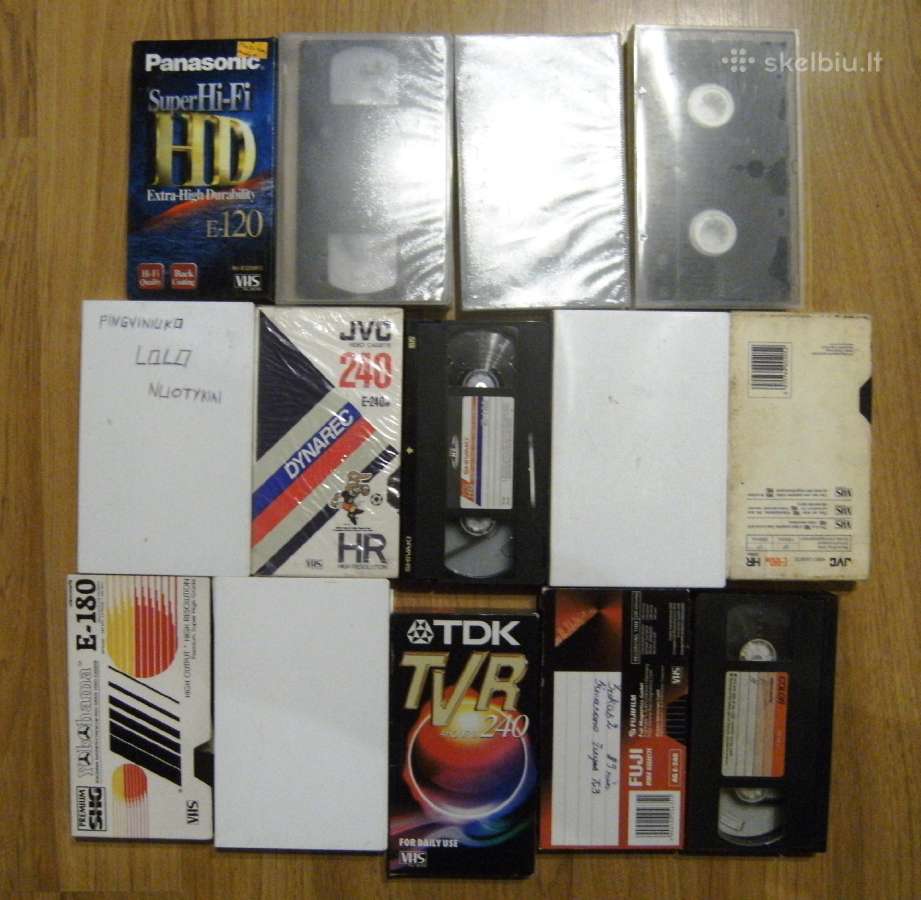 Vhs grotuvo (videomagnetofono ) videokasetės